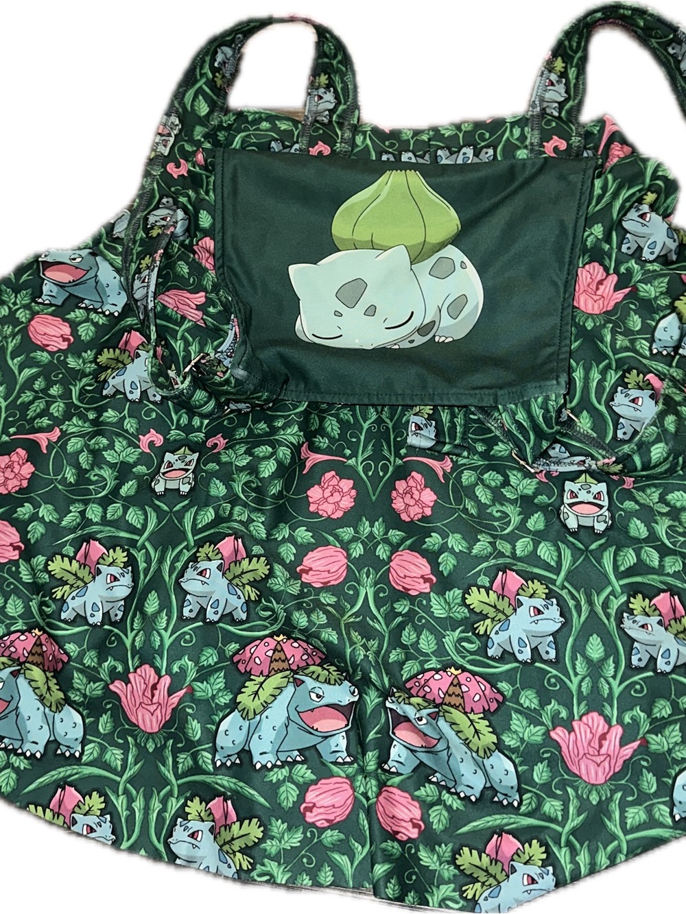 Blackmilk Pokemon Green Floral Bulbasaur Floral Print Skirt Overall